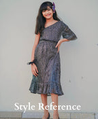 Sweetlime By As Liquid Rainbow Foiled Midi Dress - Black