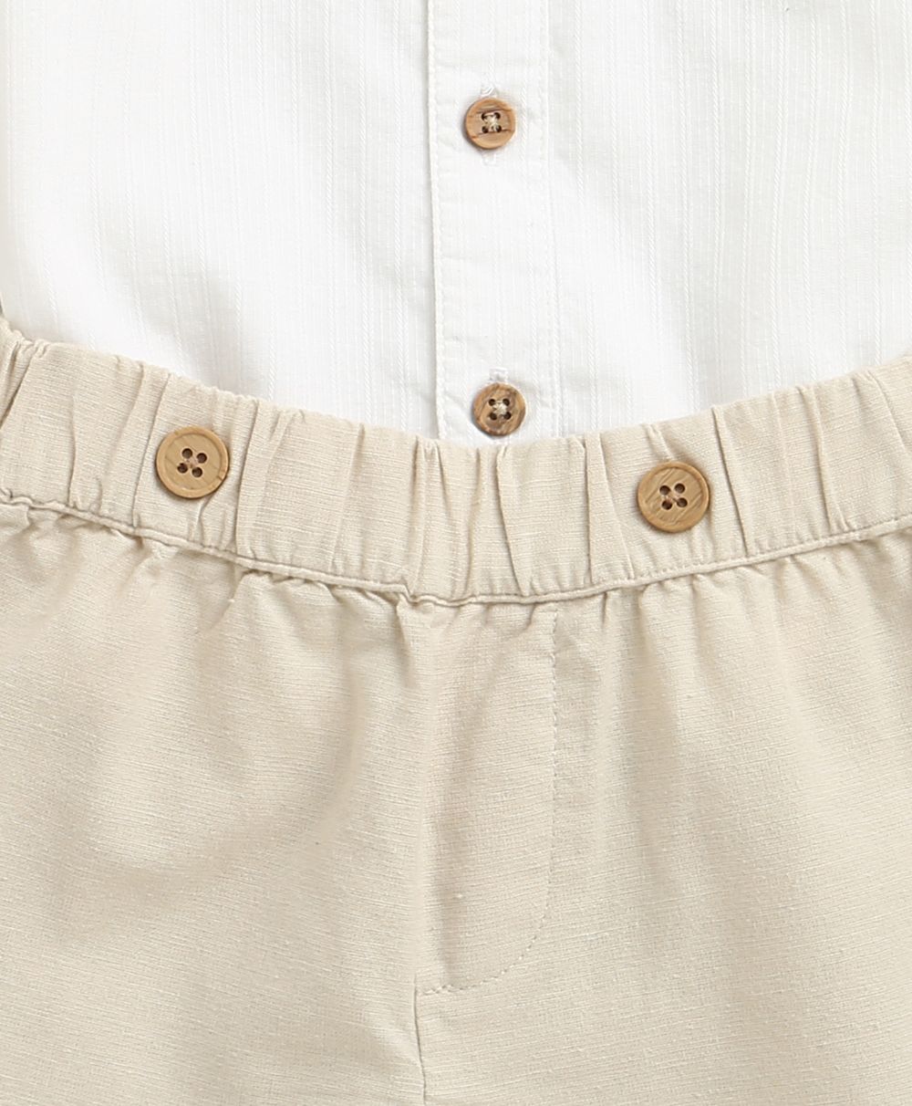 Baby Boys Gentleman Formal Set - White & Beige