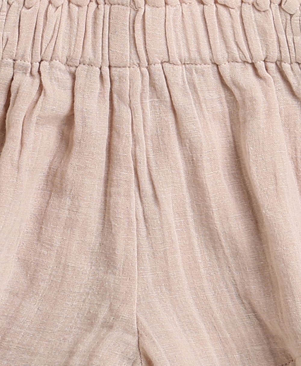 Pumpkin & Floral Print Ruffle Organic Cotton Co-ord Set - Off-White & Peach
