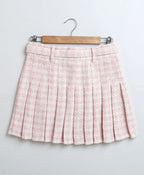 Cotton Tweed Jacquard Skirt - Pink