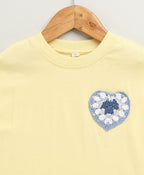 Honey Heart Ruffle Cotton T-shirt - Lemon Yellow
