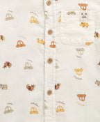 Zoom Safari Cotton Double Cloth Co-ord Set -  Off-White