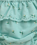 Floral Lace Mint Organic Cotton Top & Bloomer Set – Sea Green