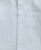Sky Blue Mandarin  Linen Shirt - Light Blue