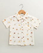 Zoom Safari Cotton Double Cloth Co-ord Set -  Off-White