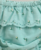 Floral Lace Mint Organic Cotton Top & Bloomer Set – Sea Green