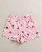 Organic Cotton Strawberry Bliss Baby Girl Top & Shorts Set - Pink