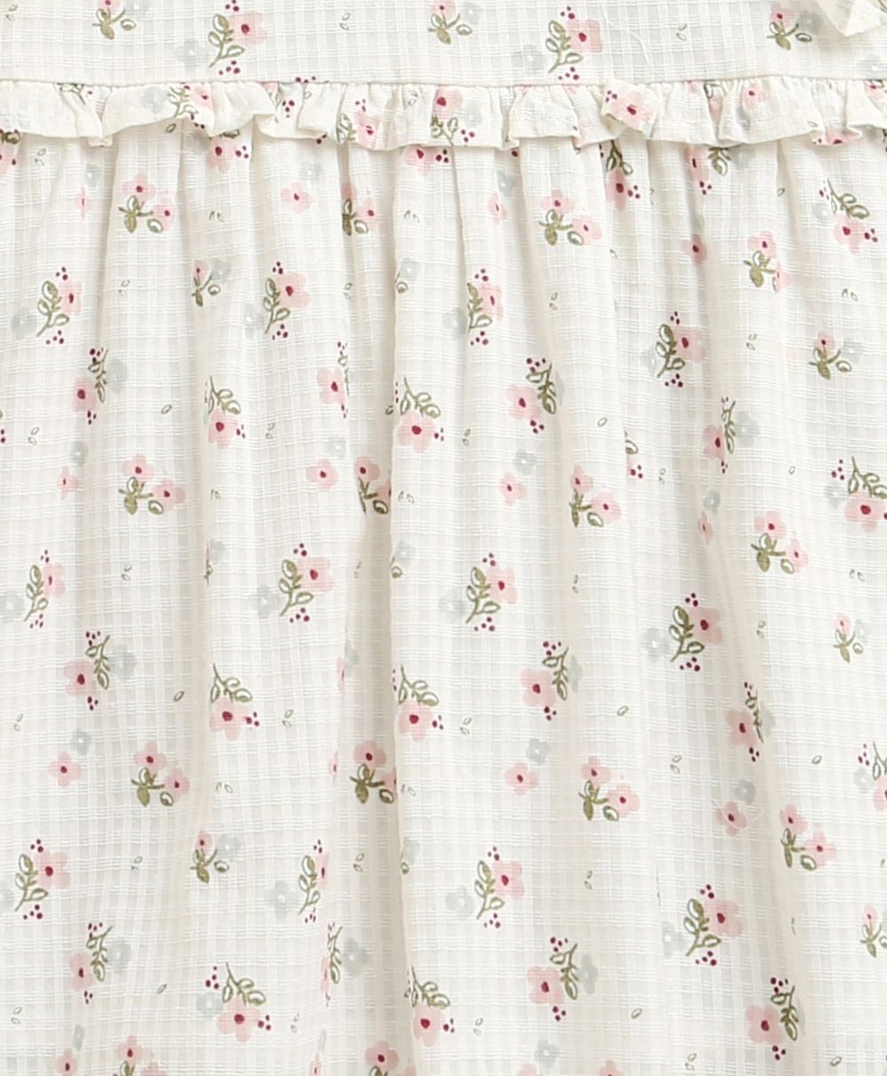 Sweetlme By AS Sweet Blossom Ruffle Organic Cotton Dress & Bloomer Set with Hairband - Off White