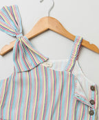 Cotton Striped Playsuit - Multicoloured