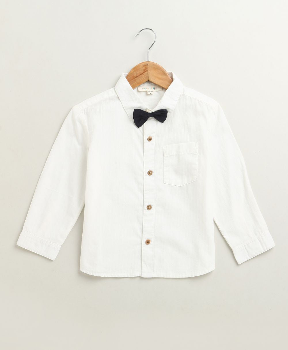Baby Boys Little Gentleman Formal Co-ord Set - White & Dark Navy