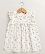 Sweetlme By AS Sweet Blossom Ruffle Organic Cotton Dress & Bloomer Set with Hairband - Off White