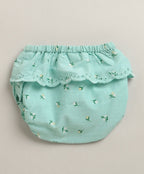 Floral Lace Mint Organic Cotton Top & Bloomer Set – Sea Green