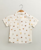 Zoom Safari Cotton Double Cloth Co-ord Set -  Off-White