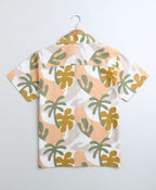 Tropical Print Organic Cotton Shirt - Beige