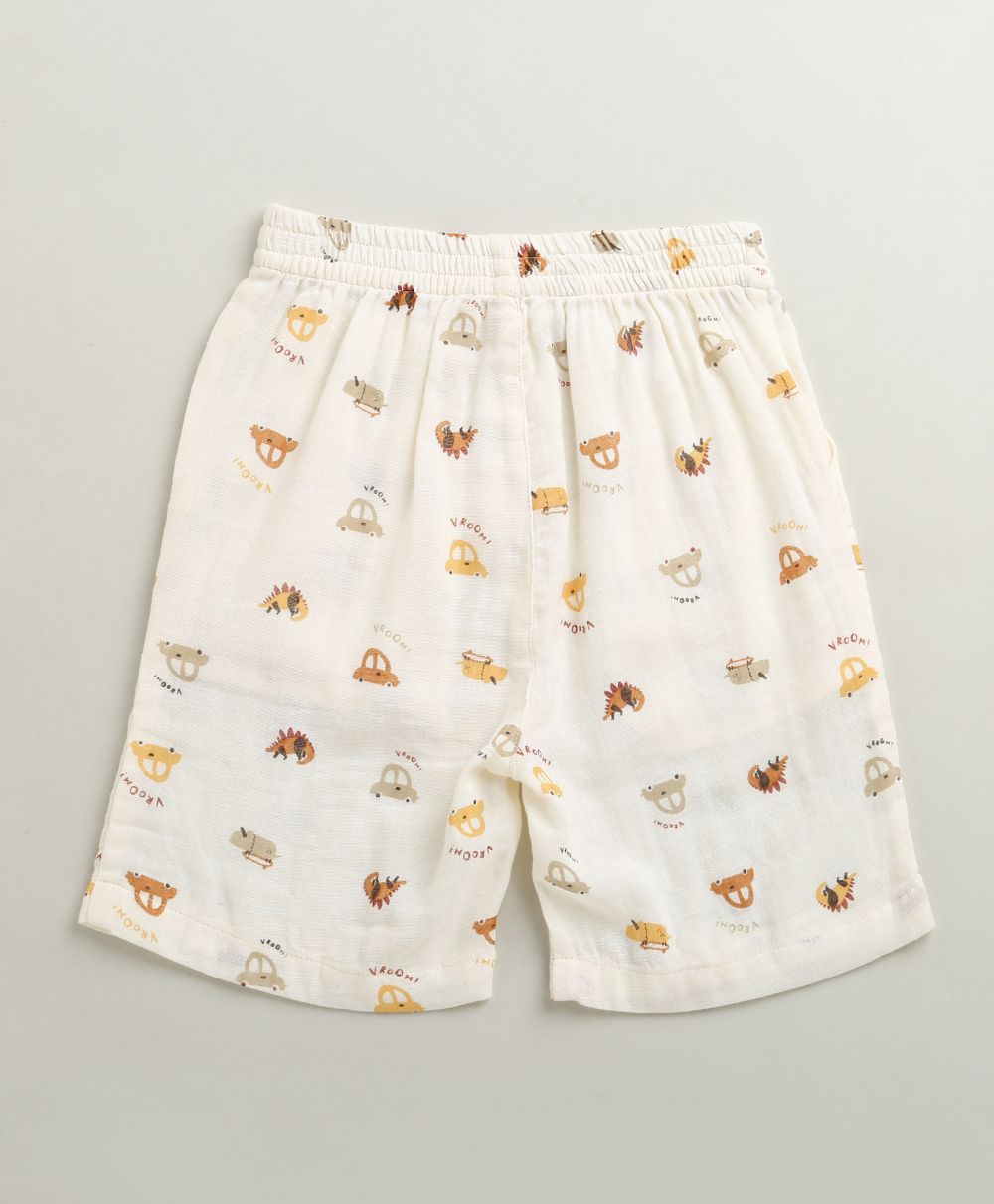 Zoom Safari Cotton Double Cloth Co-ord Set -  Off-White