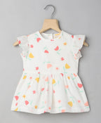 Floral Organic Cotton  Dress - White