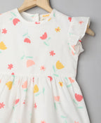 Floral Organic Cotton  Dress - White