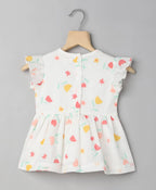 Floral Organic Cotton  Dress - White