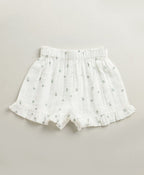 Minty Whisper Ruffle Organic Cotton Co-ord Set - White