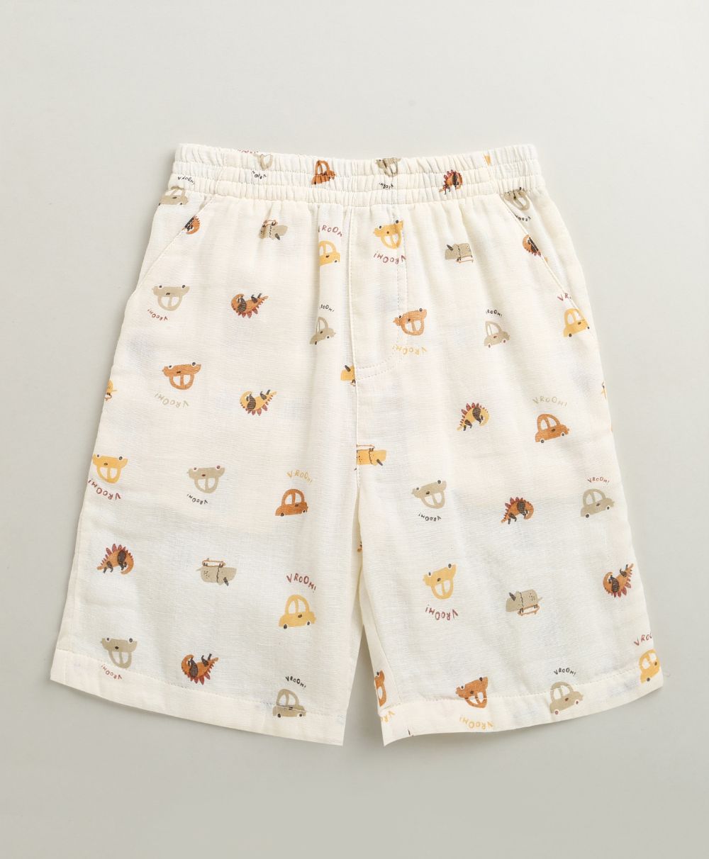 Zoom Safari Cotton Double Cloth Co-ord Set -  Off-White