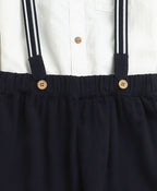 Baby Boys Little Gentleman Formal Co-ord Set - White & Dark Navy