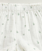Minty Whisper Ruffle Organic Cotton Co-ord Set - White