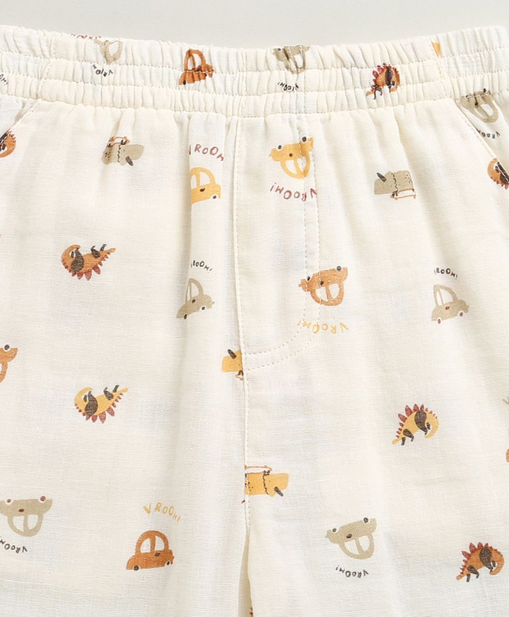 Zoom Safari Cotton Double Cloth Co-ord Set -  Off-White