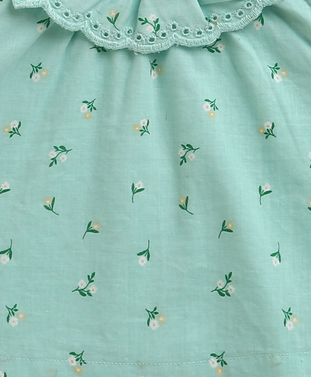 Floral Lace Mint Organic Cotton Top & Bloomer Set – Sea Green
