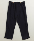 Baby Boys Little Gentleman Formal Co-ord Set - White & Dark Navy