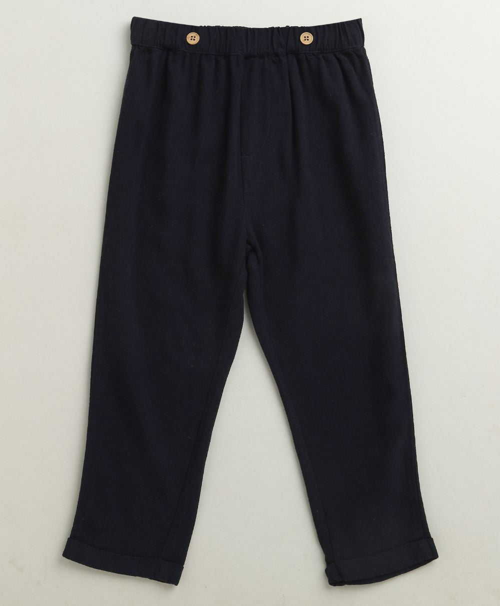 Baby Boys Little Gentleman Formal Co-ord Set - White & Dark Navy