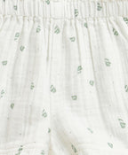 Minty Whisper Ruffle Organic Cotton Co-ord Set - White
