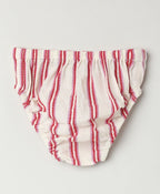 Pink Striped Organic Cotton Dobby Dress & Bloomer Co-ord Set - Off-White