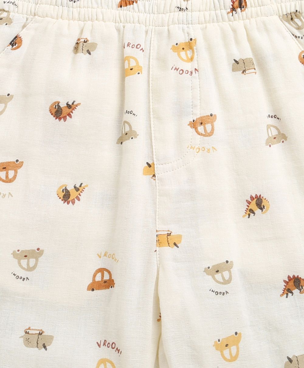 Zoom Safari Cotton Double Cloth Co-ord Set -  Off-White