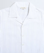 Braided Twisted Line Polyester Shirt - White