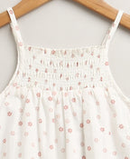 Baby Girls' Cotton Tiny Petal Summer Romper & Hairband Set - White