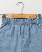 Cropped Chambray Pants - Blue