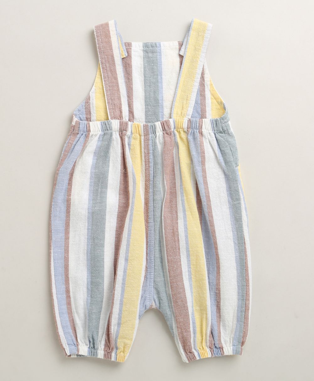 Baby Boys' Sunbeam Stripes Organic Cotton Romper & White T-shirt Set - Multi