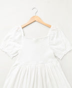 White Jersey A Line Dress - White