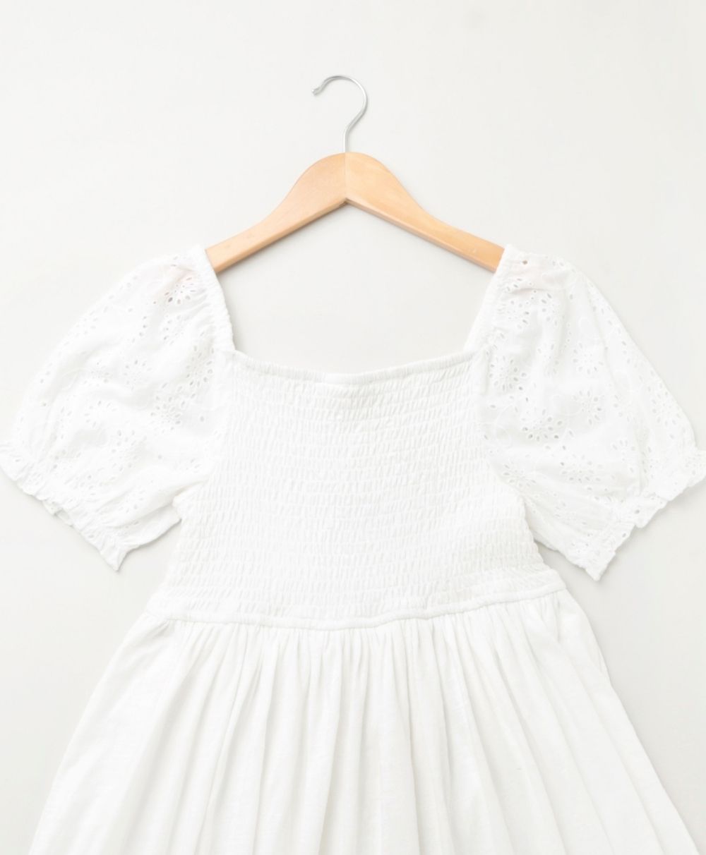 White Jersey A Line Dress - White