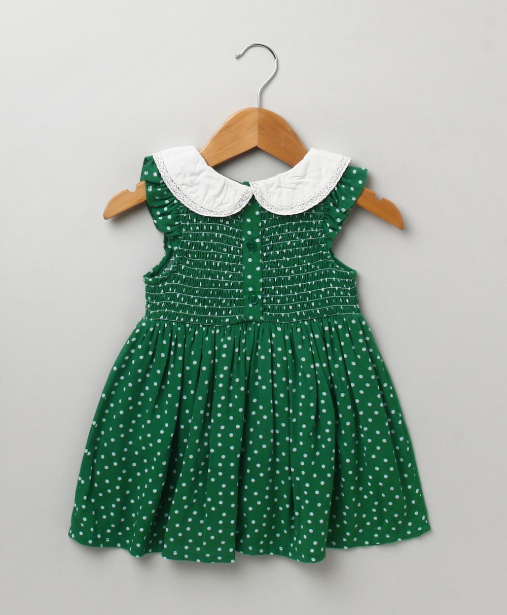 Polka Dot Printed Dress - Green