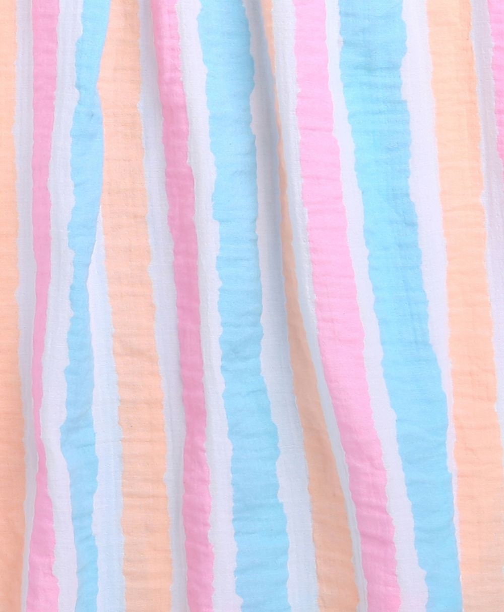 Striped Cotton A-line Dress - Multicoloured
