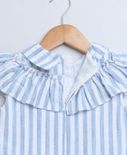 Striped Cotton Sun Dress - Blue & White