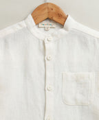 Classic Stripes & White Shirt Set - Off White & Beige
