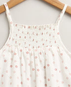 Baby Girls' Cotton Tiny Petal Summer Romper & Hat Set - White