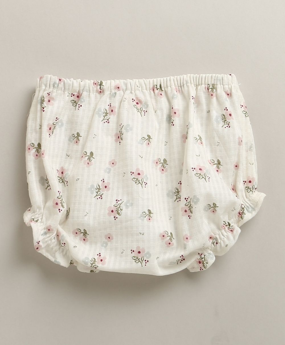Dobby Shell Top & Pink Tweed Organic Cotton Shorts Set – White