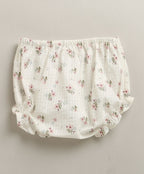 Dobby Shell Top & Pink Tweed Organic Cotton Shorts Set – White