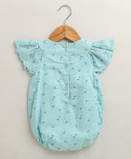 Baby Girls'  Bluebell Fairy Organic Cotton Romper & Bonnet Set - Sea Green