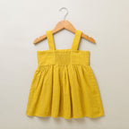 Dress With White Body Suit - Mustard