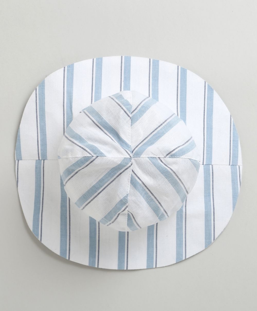 Unisex Skyline Stripe Sun Hat - Blue & White