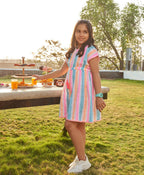 Striped Cotton Kaftan - Multicoloured